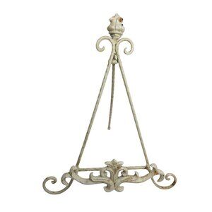 Vintage Metal Ornate Easel Book Bible Art Stand 13" Tall